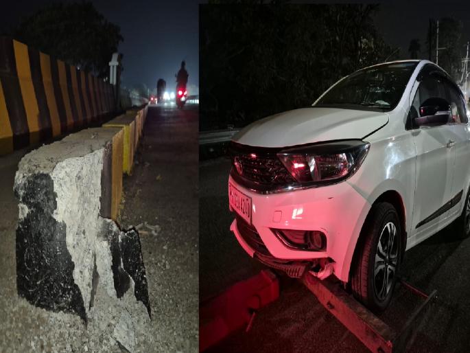 Accident within an hour of inauguration of new bridge near Irwin in Sangli | सांगलीत आयर्विनजवळील नवीन पुलाच्या उद्घाटनानंतर तासाभरात अपघात, उलटसुलट चर्चा सुरू Accident within an hour of inauguration of new bridge near Irwin in Sangli | सांगलीत आयर्विनजवळील नवीन पुलाच्या उद्घाटनानंतर तासाभरात अपघात, उलटसुलट चर्चा सुरू