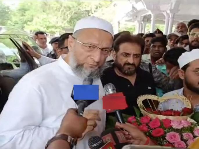aurangzeb Slogans in the ralley! MIM MP Asuddin Owaisi lashed out at the media on coverage | सभेत औरंगजेबवरून नारेबाजी! एमआयएमचे खासदार असुद्दीन ओवेसी माध्यमांवर भडकले aurangzeb Slogans in the ralley! MIM MP Asuddin Owaisi lashed out at the media on coverage | सभेत औरंगजेबवरून नारेबाजी! एमआयएमचे खासदार असुद्दीन ओवेसी माध्यमांवर भडकले