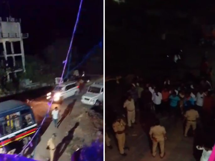 Maratha Activists chant slogans again in front of Ashok Chavan's convoy | नांदेडमध्ये अशोक चव्हाणांच्या ताफ्यासमोर पुन्हा कार्यकर्त्यांची घोषणाबाजी Maratha Activists chant slogans again in front of Ashok Chavan's convoy | नांदेडमध्ये अशोक चव्हाणांच्या ताफ्यासमोर पुन्हा कार्यकर्त्यांची घोषणाबाजी