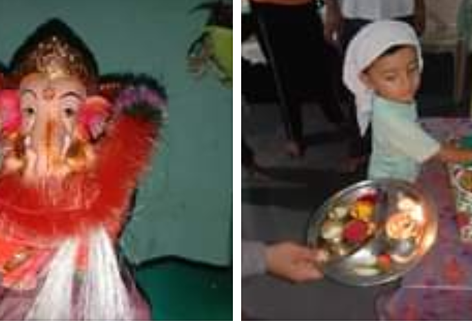 Ganpati Festival - Ganesha is installed in the homes of Muslim families by breaking down the walls of caste | Ganpati Festival -जातीधर्माच्या भिंती मोडून मुस्लिम कुटुंबांच्या घरी गणेशाची प्रतिष्ठापना Ganpati Festival - Ganesha is installed in the homes of Muslim families by breaking down the walls of caste | Ganpati Festival -जातीधर्माच्या भिंती मोडून मुस्लिम कुटुंबांच्या घरी गणेशाची प्रतिष्ठापना