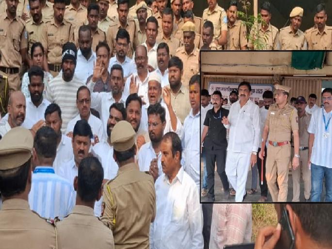 Mahavikas Aghadi workers create ruckus outside Ashta strongroom in Sangli as 2000 votes increase in EVMs | ईव्हीएममध्ये २ हजार मतं वाढली; सांगलीत आष्ट्यातील स्ट्राँगरूमबाहेर मविआ कार्यकर्त्यांचा गदारोळ