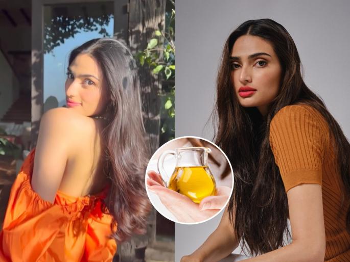 Onion hair oil using by Athiya Shetty for soft & shiny hair Athiya Shetty's Hair Oil Remedy Follow Long hair growth remedy by Athiya Shetty Athiya Shetty Use Homemade Onion Hair Oil For Hair | अथिया शेट्टी केसांना लावते तिच्या आईने तयार केलेलं हे पारंपरिक तेल! म्हणून तिचे केस दाट-लांबसडक...