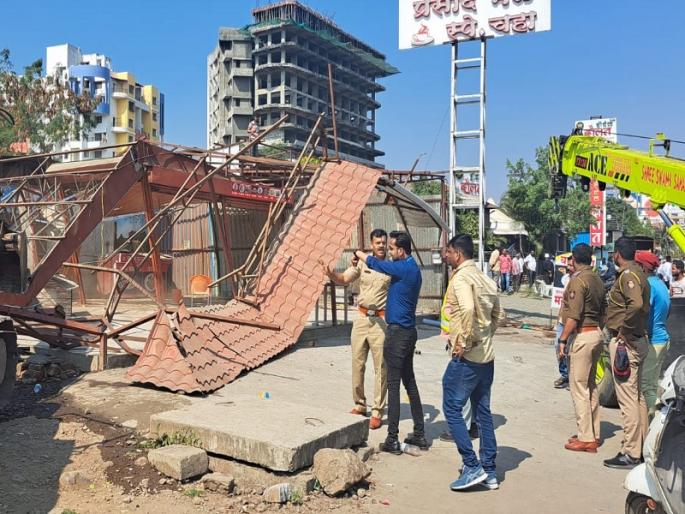 NHAI action on encroachments in Khed-Shivapur pune latest news | Pune | खेड-शिवापूरमध्ये NHAI ची अतिक्रमणांवर कारवाई NHAI action on encroachments in Khed-Shivapur pune latest news | Pune | खेड-शिवापूरमध्ये NHAI ची अतिक्रमणांवर कारवाई