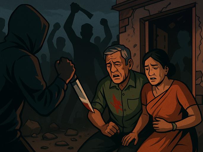 Beed Crime: Gang enters house looking for child; parents beaten at knifepoint | Beed Crime: मुलाला शोधत टोळके घरात शिरले; आई-वडिलांना चाकूच्या धाकावर मारहाण