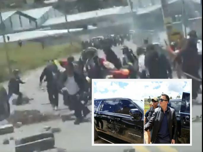 Attempted Attack of President in Ecuador, mob throws stones at car, opens fire | या देशामध्ये राष्ट्रपतींच्या हत्येचा प्रयत्न, जमावाने कारवर फेकले दगड, केला गोळीबार