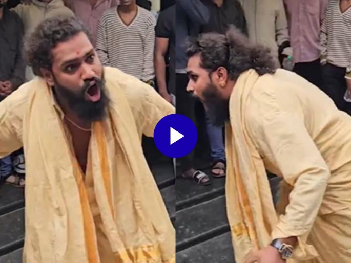 audience gone mad after watch kantara chapter 1 movie video viral on social media | पंजुर्ली देव अंगात आला! 'कांतारा चाप्टर १' पाहिल्यानंतर प्रेक्षकाने थिएटरबाहेर काय केलं? सर्वजण झाले स्तब्ध