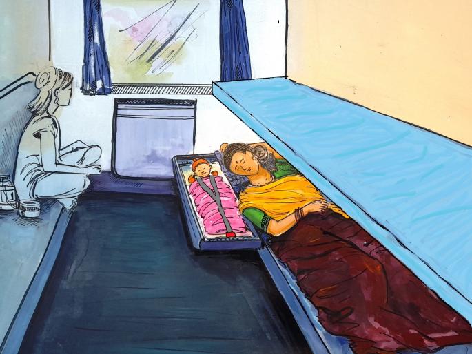 Difficulty traveling by train with small kids, a foldeble baby berth reserch by prof.nitin devare | तान्ह्या बाळाला घेऊन रेल्वे प्रवास करताना येतेय अडचण; मराठमोळ्या जोडप्यानं आणलं भन्नाट संशोधन Difficulty traveling by train with small kids, a foldeble baby berth reserch by prof.nitin devare | तान्ह्या बाळाला घेऊन रेल्वे प्रवास करताना येतेय अडचण; मराठमोळ्या जोडप्यानं आणलं भन्नाट संशोधन