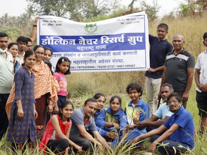 Sangli Dolphin Group planting 200 bamboos on the banks of Krishna | सांगलीत डॉल्फिन ग्रुपतर्फे कृष्णा काठावर २०० बांबूचे रोपण