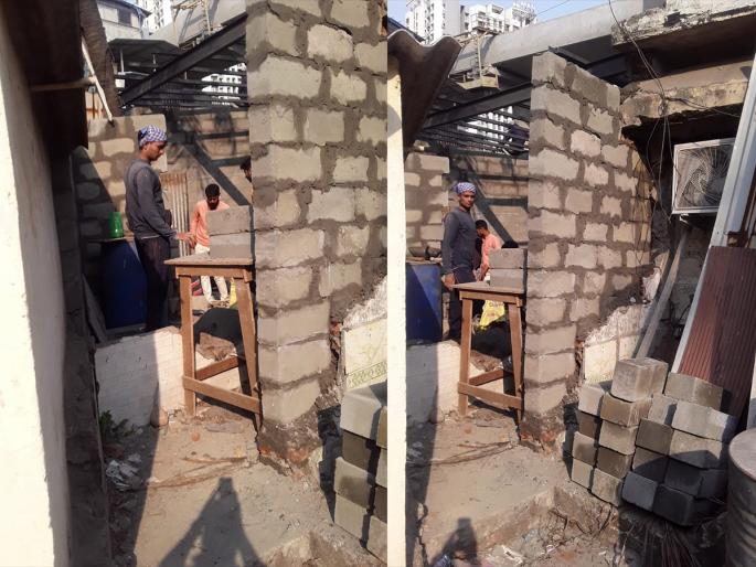 Illegal orchestra bar razed two years ago, now unauthorized construction has started again | दोन वर्षांपूर्वी बेकायदा ऑर्केस्ट्रा बार जमीनदोस्त, आता पुन्हा अनधिकृत बांधकाम सुरू