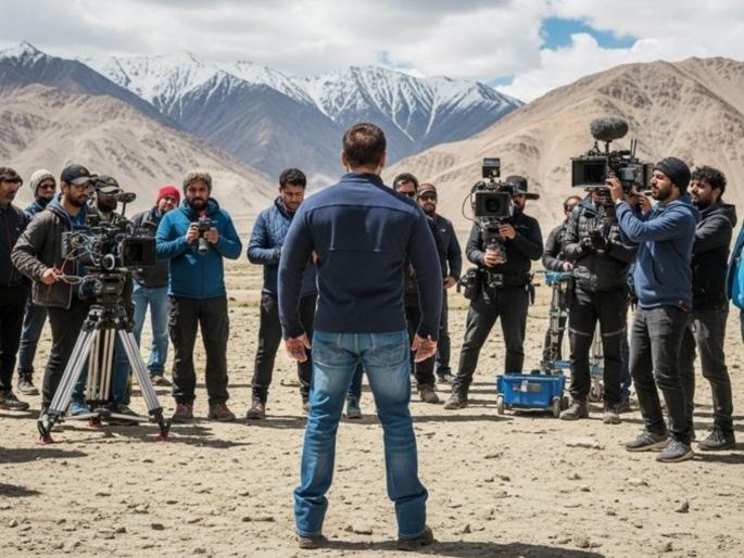 battle of galwan movie salman khan look viral at ladakh apurva lakhiya | ‘बॅटल ऑफ गलवान’ चित्रपटाच्या शूटिंगला लडाखमध्ये सुरुवात, सेटवरील पहिला फोटो आला समोर
