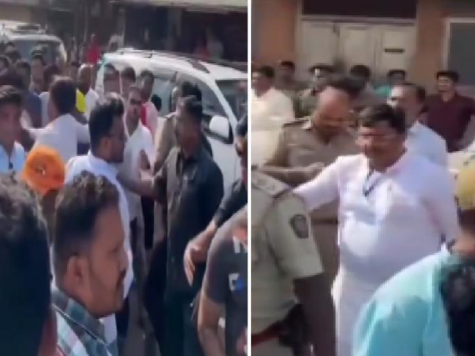the office bearer of Uddhav Sena was beaten up by the workers of Shindesena In Kolhapur, the atmosphere was tense. | कोल्हापुरात उद्धवसेनेच्या पदाधिकाऱ्यास शिंदेसेनेच्या कार्यकर्त्यांनी केली धक्काबुक्की, तणावाचे वातावरण the office bearer of Uddhav Sena was beaten up by the workers of Shindesena In Kolhapur, the atmosphere was tense. | कोल्हापुरात उद्धवसेनेच्या पदाधिकाऱ्यास शिंदेसेनेच्या कार्यकर्त्यांनी केली धक्काबुक्की, तणावाचे वातावरण