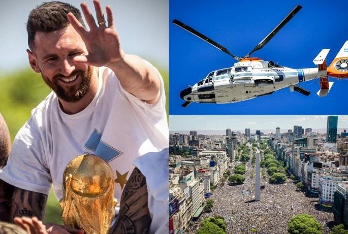 Fifa World Cup 2022 : Chopper rescues Lionel Messi and Argentina World Cup heroes after millions swarm Buenos Aires streets during Trophy Parade, Bus Parade cancelled due to safety concerns, Video  | OMG : लिओनेल मेस्सीसह वर्ल्ड कप विजेत्या खेळाडूंना वाचवण्यासाठी मागवावं लागलं हेलिकॉप्टर, Video