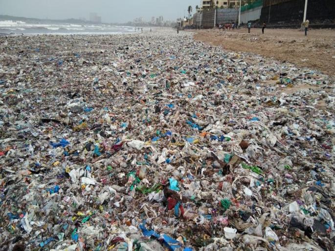 Mumbai beach turns garbage dump after Arabian Sea vomits trash | जुहू सिल्व्हर बीचवर रोज येतो 35 ते 40 डंपर कचरा! Mumbai beach turns garbage dump after Arabian Sea vomits trash | जुहू सिल्व्हर बीचवर रोज येतो 35 ते 40 डंपर कचरा!