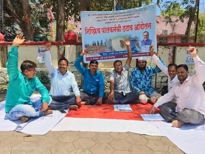 Remove guardian minister Atul Save who leave farmers in the lurch; Protest in front of Beed Collectorate | शेतकऱ्यांना वाऱ्यावर सोडणाऱ्या पालकमंत्र्यांना हटवा; बीड जिल्हाधिकारी कार्यालयासमोर आंदोलन Remove guardian minister Atul Save who leave farmers in the lurch; Protest in front of Beed Collectorate | शेतकऱ्यांना वाऱ्यावर सोडणाऱ्या पालकमंत्र्यांना हटवा; बीड जिल्हाधिकारी कार्यालयासमोर आंदोलन