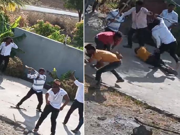 Stone pelting attack on a house due to complaint; Two groups clashed, six seriously | Video: तक्रार दिल्याच्या कारणावरून दगडफेक करत हल्ला; दोन गट भिडले, सहा जण जखमी Stone pelting attack on a house due to complaint; Two groups clashed, six seriously | Video: तक्रार दिल्याच्या कारणावरून दगडफेक करत हल्ला; दोन गट भिडले, सहा जण जखमी