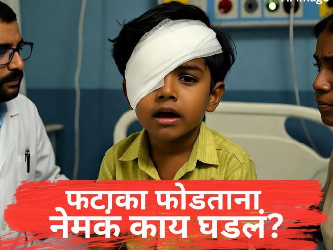 Diwali Tragedy: 6-Year-Old Boy Loses Sight in One Eye After Firecracker Explodes in His Hand in Beed | Beed: फटाका विझलाय समजून पुन्हा पेटवायला गेला अन्...; बीडमध्ये सहा वर्षांच्या मुलासोबत भयंकर घडलं! Diwali Tragedy: 6-Year-Old Boy Loses Sight in One Eye After Firecracker Explodes in His Hand in Beed | Beed: फटाका विझलाय समजून पुन्हा पेटवायला गेला अन्...; बीडमध्ये सहा वर्षांच्या मुलासोबत भयंकर घडलं!
