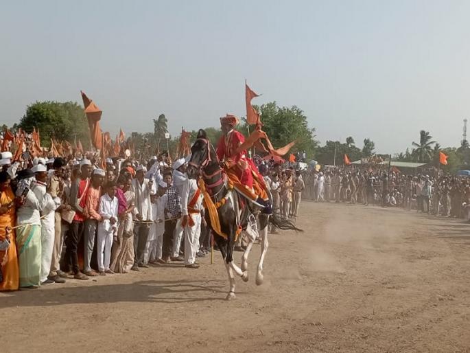 The first horse arena of Sant Tukaram Maharaj's palanquin ceremony was carried out with enthusiasm | VIDEO: "रंगी तुझ्या सोहळ्याच्या रिंगणी, देह दंगे सावळ्याच्या अंगणी" बेलवाडीत पहिले अश्व रिंगण The first horse arena of Sant Tukaram Maharaj's palanquin ceremony was carried out with enthusiasm | VIDEO: "रंगी तुझ्या सोहळ्याच्या रिंगणी, देह दंगे सावळ्याच्या अंगणी" बेलवाडीत पहिले अश्व रिंगण