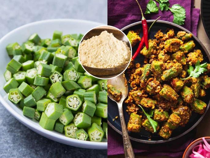 How to make bhendi bhaji without stickiness Easy gram flour bhendi bhaji recipe for lunch Traditional Indian style besan bhendi | भेंडीची भाजी चिकट - गिळगिळी होते? ‘ही’ भन्नाट ट्रिक वापरा, बेसन भेंडी होईल जबरदस्त चविष्ट!
