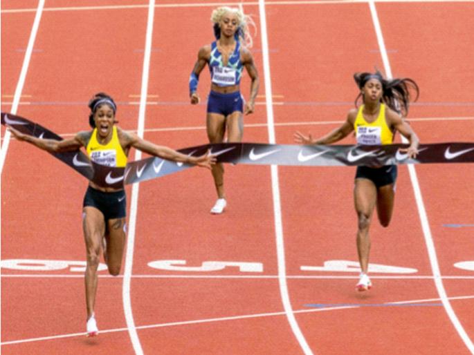 Thompson hooked Herah's record; 100 meters race completed in 10.54 seconds | थॉम्पसन हेराहचा विक्रम हुकला; १०० मीटर शर्यत १०.५४ सेकंदात पूर्ण Thompson hooked Herah's record; 100 meters race completed in 10.54 seconds | थॉम्पसन हेराहचा विक्रम हुकला; १०० मीटर शर्यत १०.५४ सेकंदात पूर्ण