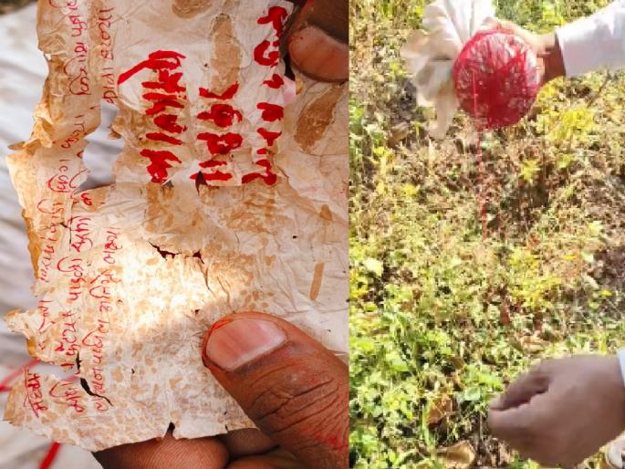 A gruesome ritual performed at Bhadole crematorium in the name of bulls and their owners | Kolhapur: कापडात बाहुली, अस्थी, लिंबू, टाचण्या, हळद-कुंकू; बैल व मालकांच्या नावे स्मशानभूमीत अघोरी पूजा A gruesome ritual performed at Bhadole crematorium in the name of bulls and their owners | Kolhapur: कापडात बाहुली, अस्थी, लिंबू, टाचण्या, हळद-कुंकू; बैल व मालकांच्या नावे स्मशानभूमीत अघोरी पूजा