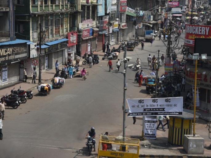 Markets in Nagpur are 100% closed | नागपुरातील बाजारपेठा १०० टक्के बंद