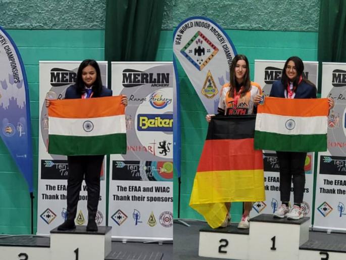 Chhagan Bhujbal granddaughters Devisha and Tanishka wins Gold medal in Indoor Archery Championship proud moment for India | India wins Gold Medal: इनडोअर आर्चरी चॅम्पियनशिप स्पर्धेत पंकज भुजबळांच्या दोन्ही मुलींची 'सुवर्ण'कमाई! Chhagan Bhujbal granddaughters Devisha and Tanishka wins Gold medal in Indoor Archery Championship proud moment for India | India wins Gold Medal: इनडोअर आर्चरी चॅम्पियनशिप स्पर्धेत पंकज भुजबळांच्या दोन्ही मुलींची 'सुवर्ण'कमाई!