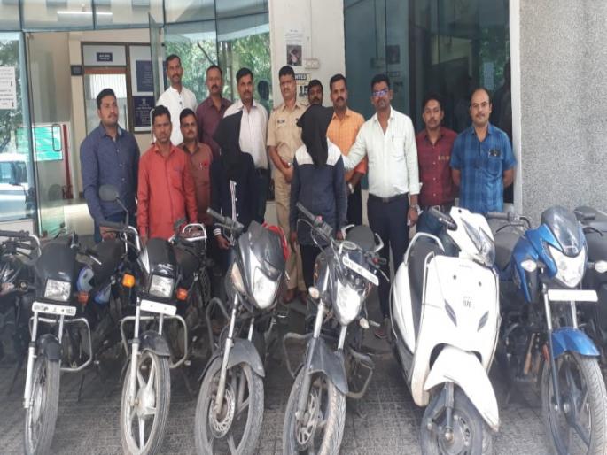 Two motorbike stolen arrested from the Hinjewadi area, 15 bikes were seized | हिंजवडी परिसरातून मोटारसायकल चोरणाऱ्या दोघांना अटक , १५ दुचाकी जप्त