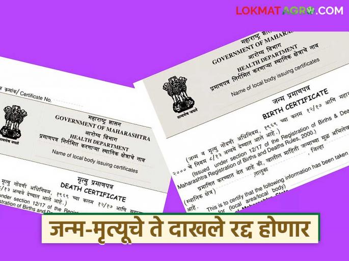 Revenue Department issues new circular; 'those' birth and death certificates will now be cancelled | महसूल विभागाने जारी केले नवीन परिपत्रक; जन्म-मृत्यूचे 'ते' दाखले होणार आता रद्द Revenue Department issues new circular; 'those' birth and death certificates will now be cancelled | महसूल विभागाने जारी केले नवीन परिपत्रक; जन्म-मृत्यूचे 'ते' दाखले होणार आता रद्द