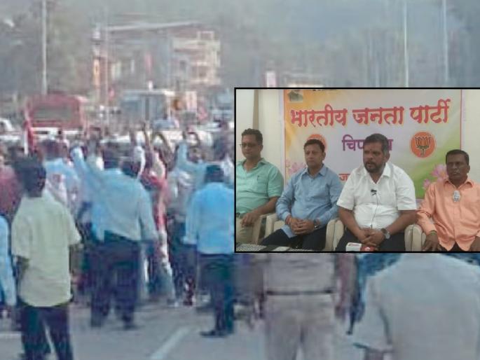 Rada in Chiplun is a pre planned conspiracy of Bhaskar Jadhav, BJP district president Kedar Sathe alleges | हत्यारे गोळा करण्याचा हेतू काय? चिपळुणातील राडा प्रकरणी चौकशी करा; भाजप जिल्हाध्यक्ष केदार साठे यांचा आरोप Rada in Chiplun is a pre planned conspiracy of Bhaskar Jadhav, BJP district president Kedar Sathe alleges | हत्यारे गोळा करण्याचा हेतू काय? चिपळुणातील राडा प्रकरणी चौकशी करा; भाजप जिल्हाध्यक्ष केदार साठे यांचा आरोप