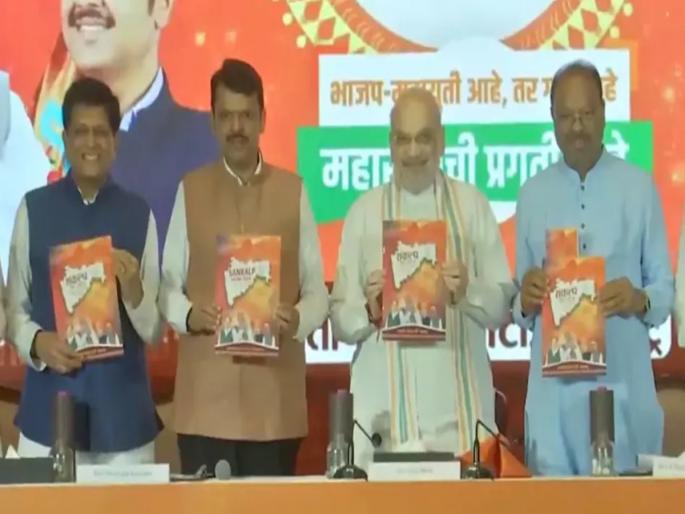 Maharashtra Assembly Election 2024 : loan waiver for farmers rs 2100 per month for women amit shah devendra fadnvis released bjp menifesto | लाडक्या बहिणींना २१०० रुपये, २५ लाख नवीन नोकऱ्या...; भाजपच्या संकल्प पत्रात काय-काय?