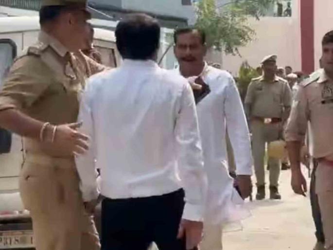 video viral BJP MLA Yogesh Verma was slapped in Uttar Pradesh | कॉलर पकडली अन् थप्पड लगावली, पोलिसांसमोरच भाजपा आमदाराला मारहाण, कारण काय? video viral BJP MLA Yogesh Verma was slapped in Uttar Pradesh | कॉलर पकडली अन् थप्पड लगावली, पोलिसांसमोरच भाजपा आमदाराला मारहाण, कारण काय?