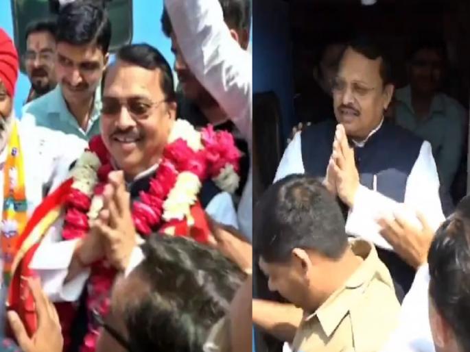 bjp workers welcomed another person mistaking it for BJP candidate, see video | गोंधळात गोंधळ! BJP उमेदवार समजून कार्यकर्त्यांनी दुसऱ्याच व्यक्तीचे केले स्वागत, पाहा video
