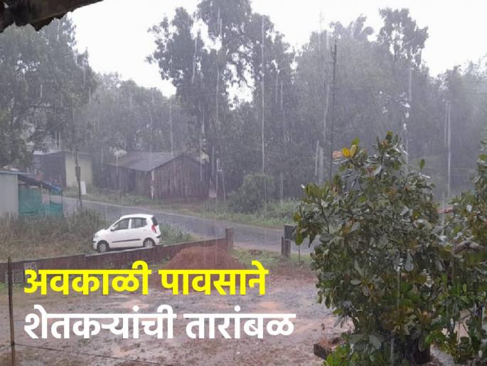 In Marathwada, unseasonal rains with thunderbolts in these districts, farmers panic | मराठवाड्यात या जिल्ह्यांमध्ये विजांच्या कडकडाटासह अवकाळी पाऊस,शेतकऱ्यांची तारांबळ In Marathwada, unseasonal rains with thunderbolts in these districts, farmers panic | मराठवाड्यात या जिल्ह्यांमध्ये विजांच्या कडकडाटासह अवकाळी पाऊस,शेतकऱ्यांची तारांबळ