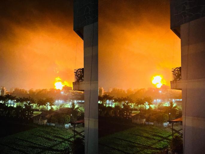 10 blasts in a row in Badlapur MIDC | बदलापूर एमआयडीसीत एका मागोमाग १० स्फोट 10 blasts in a row in Badlapur MIDC | बदलापूर एमआयडीसीत एका मागोमाग १० स्फोट