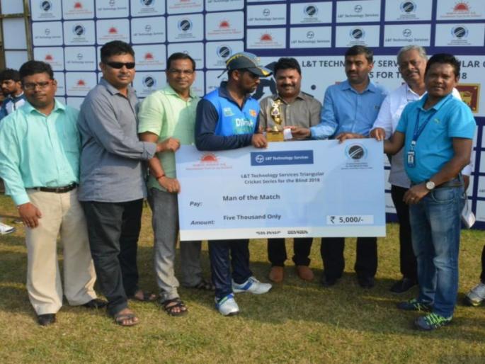 Blind cricket tri-series: Sri Lanka beat England | अंध क्रिकेट तिरंगी मालिका : श्रीलंकेची इंग्लंडवर ७८ धावांनी मात, चंदनाचे शतक हुकले 