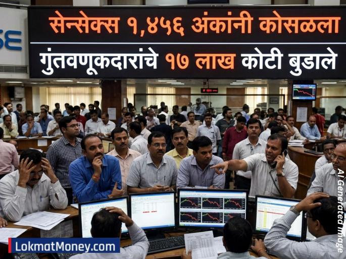 'Austerity' sinks Rs 17 lakh crore; Sensex falls by 1,456 points, rupee takes a big hit | ‘काटकसर’ने १७ लाख कोटी बुडाले; सेन्सेक्स १,४५६ अंकांनी कोसळला, रुपया जोरदार आपटला 'Austerity' sinks Rs 17 lakh crore; Sensex falls by 1,456 points, rupee takes a big hit | ‘काटकसर’ने १७ लाख कोटी बुडाले; सेन्सेक्स १,४५६ अंकांनी कोसळला, रुपया जोरदार आपटला