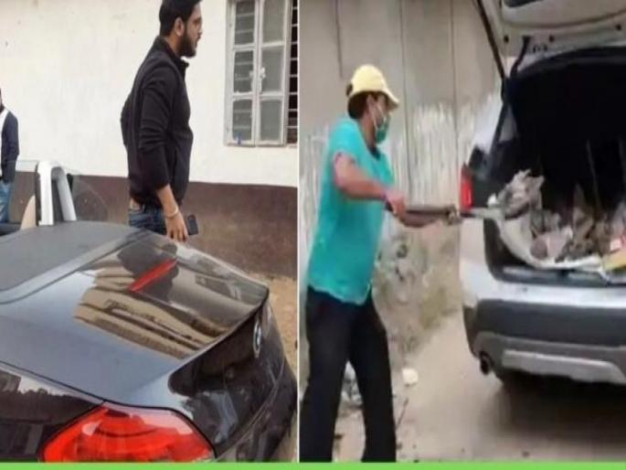 Car owner decides to use his BMW to pic garbage | ९० लाखांच्या BMW कारने कचरा उचलत आहे हा व्यापारी, वडिलांना गिफ्ट दिली होती कार! Car owner decides to use his BMW to pic garbage | ९० लाखांच्या BMW कारने कचरा उचलत आहे हा व्यापारी, वडिलांना गिफ्ट दिली होती कार!