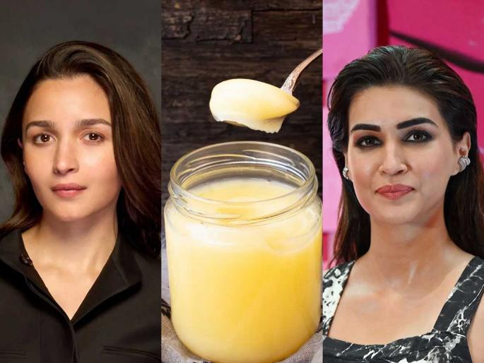 How Bollywood actresses use ghee for glowing skin One spoon ghee for face glow benefits Natural remedy for glowing skin in winter | महागड्या पार्लरला करा बाय- बॉलिवूड सेलिब्रिटीच्या रुपाचं रहस्य एक चमचा तूप! तजेलदार त्वचेसाठी करतात ‘हा’ उपाय