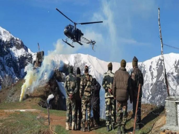 BSF orders special airlift for jawan posted along LoC to help him get home in time for his wedding | लग्नासाठी जवानाचे एअरलिफ्ट; सीमा सुरक्षा दलाची अनोखी मदत, वेळेत पोहाेचणार मांडवात BSF orders special airlift for jawan posted along LoC to help him get home in time for his wedding | लग्नासाठी जवानाचे एअरलिफ्ट; सीमा सुरक्षा दलाची अनोखी मदत, वेळेत पोहाेचणार मांडवात