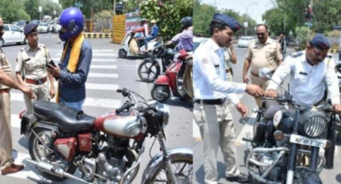 Action on bullet drivers in Nagpur: 106 bullets seized | नागपुरात डोकेदुखी ठरलेल्या बुलेट चालकांवर कारवाई : १०६ बुलेट जप्त