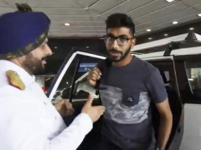 jasprit bumrah ignores gatekeepers handshake gets trolled on social media | बुमरावर बुमरँग; हॉटेलबाहेर केले 'हे' कृत्य, सोशल मीडियावर झाला ट्रोल