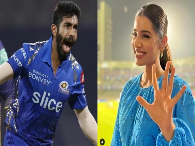 jasprit bumrah wife sanjana ganesan reaction on five wickets spell kkr vs mi ipl 2022 akash ambani shloka mehta | Sanjana Ganeshan-Jasprit Bumrah: “माय हसबंड इज फायर..,” बुमराहच्या गोलंदाजीवर पत्नी संजना गणेशनची रिअॅक्शन व्हायरल