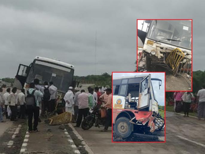 The front tires of the running bus burst; The driver managed to avoid the accident, 70 passengers escaped unharmed | धावत्या बसचे समोरील टायर फुटले; चालकाने कसबपणाला लावत ७० प्रवाशांचे प्राण वाचवले The front tires of the running bus burst; The driver managed to avoid the accident, 70 passengers escaped unharmed | धावत्या बसचे समोरील टायर फुटले; चालकाने कसबपणाला लावत ७० प्रवाशांचे प्राण वाचवले
