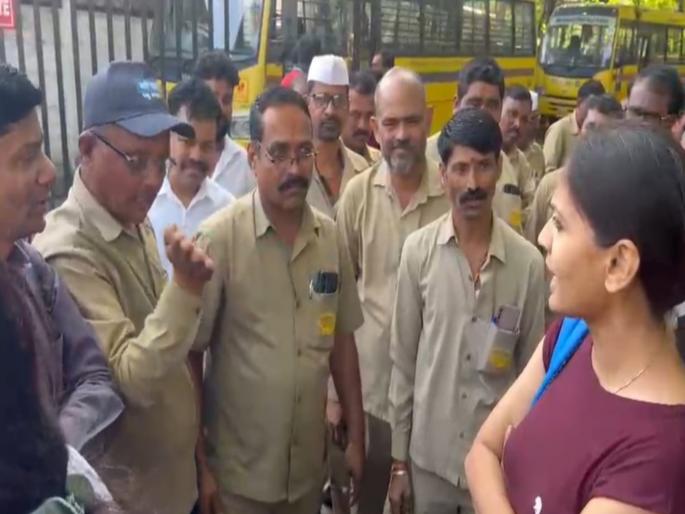 Chaos on the first day of school in Pune Bus drivers stage a sit-in after being denied 37 months of salary | पुण्यात शाळेच्या पहिल्याच दिवशी गोंधळ; ३७ महिन्याचे पगार थकवल्याने बस चालकांनी मांडला ठिय्या Chaos on the first day of school in Pune Bus drivers stage a sit-in after being denied 37 months of salary | पुण्यात शाळेच्या पहिल्याच दिवशी गोंधळ; ३७ महिन्याचे पगार थकवल्याने बस चालकांनी मांडला ठिय्या