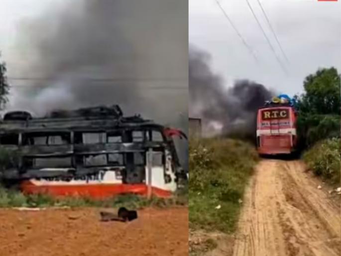 bus caught fire coming in contact with high tension wire o jaipur delhi highway in shahpur | 'तो' प्रवास ठरला शेवटचा! कुटुंबीयांसमोरच वडील आणि मुलीचा होरपळून मृत्यू; १० जण जखमी bus caught fire coming in contact with high tension wire o jaipur delhi highway in shahpur | 'तो' प्रवास ठरला शेवटचा! कुटुंबीयांसमोरच वडील आणि मुलीचा होरपळून मृत्यू; १० जण जखमी