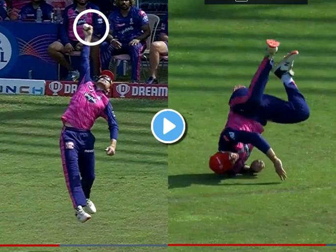 Video Jos Buttler takes superb catch jumps in to the air dismiss shikhar dhawan on ashwin bolwing IPL 2022 PBKS vs RR | Jos Buttler Catch Video Shikhar Dhawan, IPL 2022 PBKS vs RR Live: भन्नाट! जोस बटलरने हवेत उडी मारून घेतला शिखर धवनचा अफलातून झेल