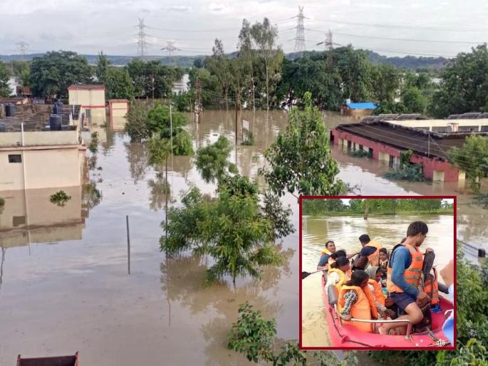 Flood in Wardha, Wainganga river amid heavy rainfall, 1,813 people rescued in chandrapur dist | वर्धा, वैनगंगेचा कहर; २६ गावांना वेढा, १८१३ जणांना हलविले Flood in Wardha, Wainganga river amid heavy rainfall, 1,813 people rescued in chandrapur dist | वर्धा, वैनगंगेचा कहर; २६ गावांना वेढा, १८१३ जणांना हलविले