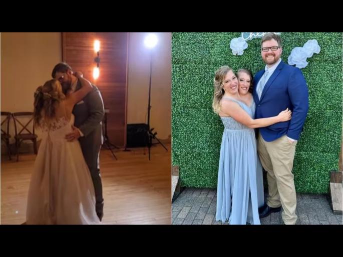 Conjoined twin abby hensel is now married to army veteran josh bowling another brittany single | लाली-लीला... सयामी जुळ्या बहिणींपैकी एकीनं बांधली लगीनगाठ; व्हिडीओची चर्चा Conjoined twin abby hensel is now married to army veteran josh bowling another brittany single | लाली-लीला... सयामी जुळ्या बहिणींपैकी एकीनं बांधली लगीनगाठ; व्हिडीओची चर्चा