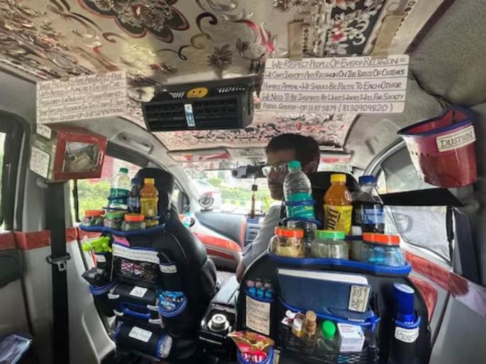 Awesome! Cab drivers are offering passengers freebies ranging from chips-cold drinks to Wi-Fi; Looks like a car shop | भन्नाट! कॅब ड्रायव्हर प्रवाशांना चिप्स-कोल्ड ड्रिंक्सपासून वाय-फायपर्यंत प्रवाशांना मोफत देतोय Awesome! Cab drivers are offering passengers freebies ranging from chips-cold drinks to Wi-Fi; Looks like a car shop | भन्नाट! कॅब ड्रायव्हर प्रवाशांना चिप्स-कोल्ड ड्रिंक्सपासून वाय-फायपर्यंत प्रवाशांना मोफत देतोय