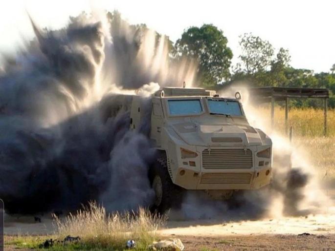 Safe even if 50 kg of explosives are blasted under the tyre A special vehicle for the Indian Army | Video: पन्नास किलो स्फोटकांच्या ब्लास्टलाही टक्कर देणार; भारतीय सैन्यासाठी कल्याणी M-4 वाहन Safe even if 50 kg of explosives are blasted under the tyre A special vehicle for the Indian Army | Video: पन्नास किलो स्फोटकांच्या ब्लास्टलाही टक्कर देणार; भारतीय सैन्यासाठी कल्याणी M-4 वाहन